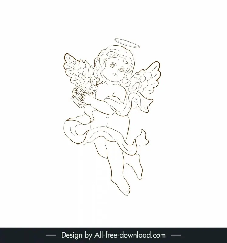 my little angel confection icon cute handdrawn outline