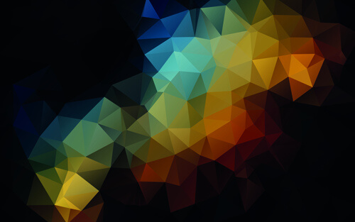 mystic polygonal abstract background set