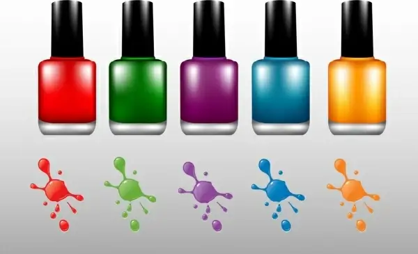 nail paint bottles advertisement shiny colorful decoration