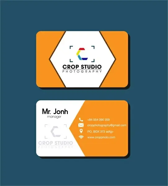 name card design studio logo vignette style