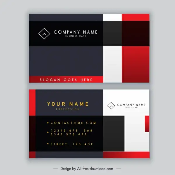 name card template elegant modern flat design