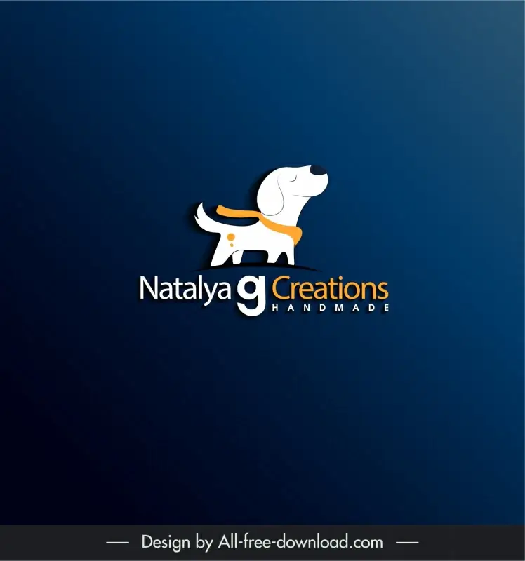 natalya g creations logo cute puppy flat handdrawn cartoon sketch