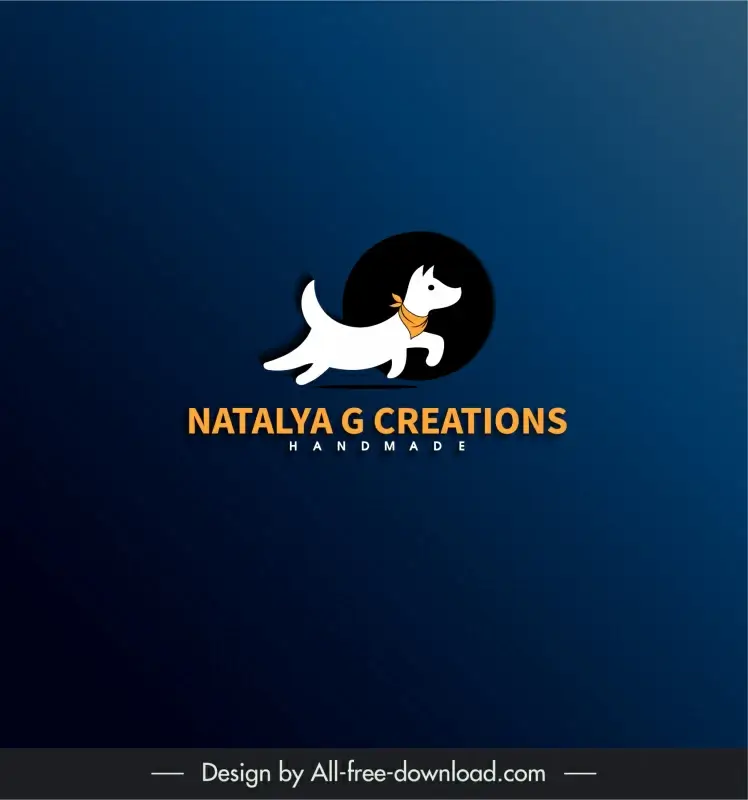 natalya g creations logo flat dynamic running dog sketch
