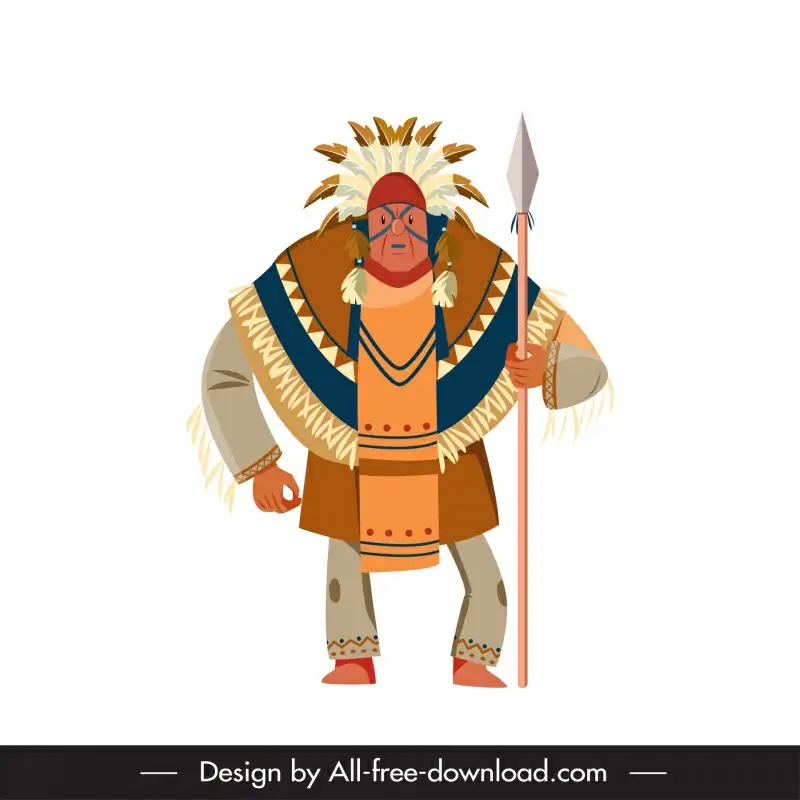 Native american indian character icon man sketch cartoon design Vectors  graphic art designs in editable .ai .eps .svg .cdr format free and easy  download unlimit id:6922103
