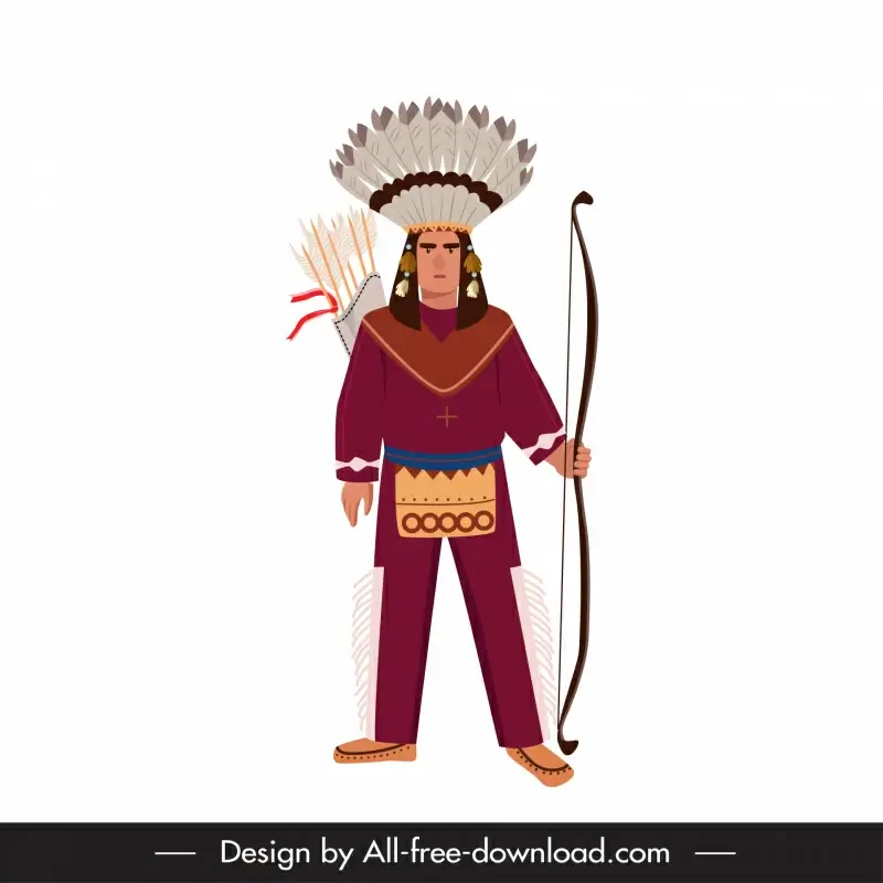 Native american indian man icon cartoon character sketch Vectors graphic  art designs in editable .ai .eps .svg .cdr format free and easy download  unlimit id:6922101