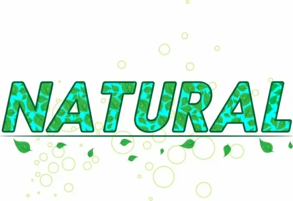 natural background design green leaves and words decoration