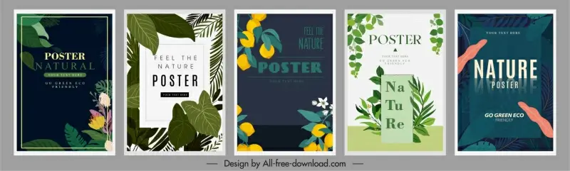 natural ecology banners templates collection
