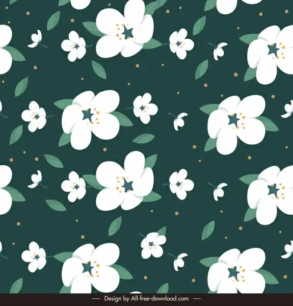 natural flowers pattern template contrast classic repeating decor