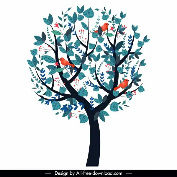 natural tree icon colored classic design