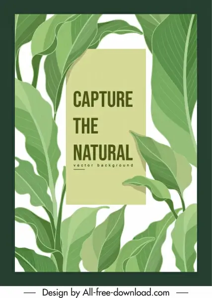 nature background template bright green leaves decor