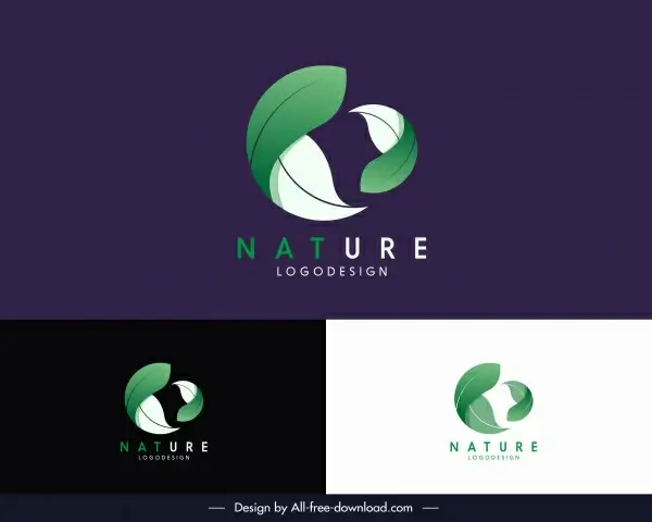 nature logotype dynamic 3d leaves sketch