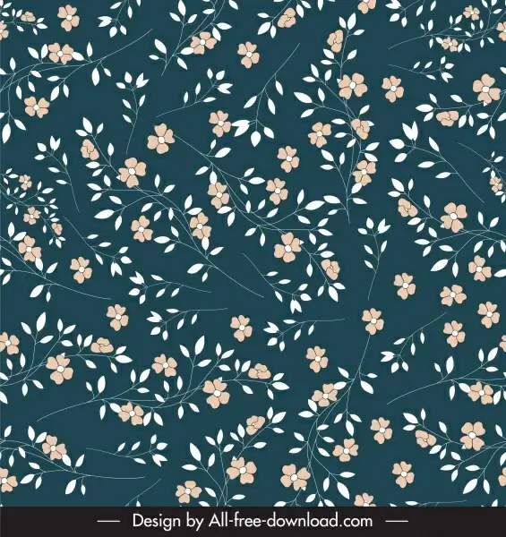 nature pattern template flat classical flowers leaves decor