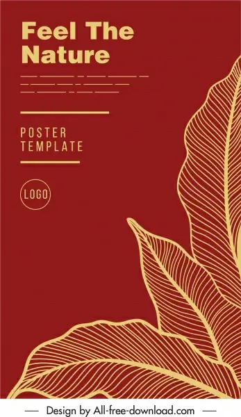 nature poster template classic handdrawn sketch