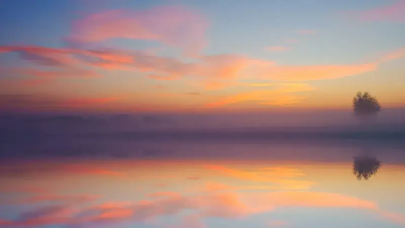 nature scene picture contrast twilight calm lake