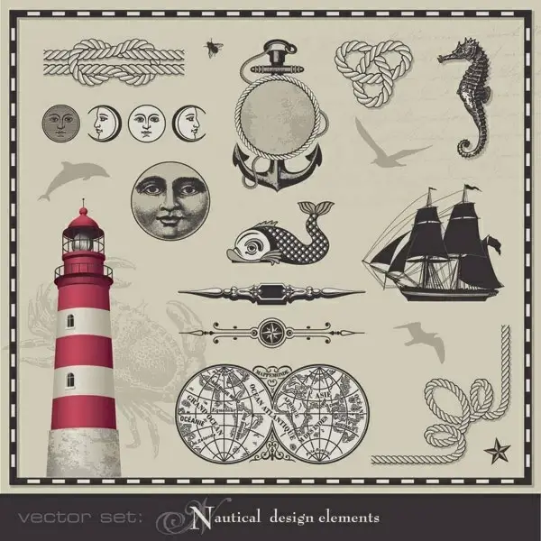 nautical theme graphics vector 2