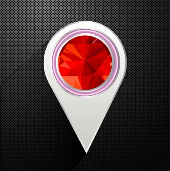 navigation marker template modern rounded red polygonal decor