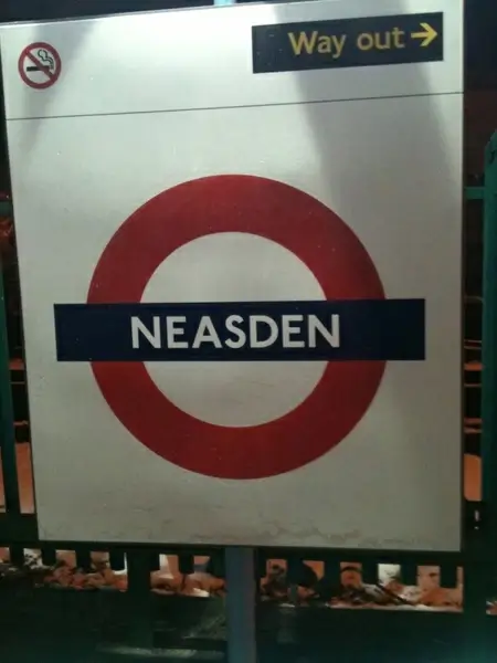 neasden london underground sign