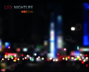neon city nightlife vector background set