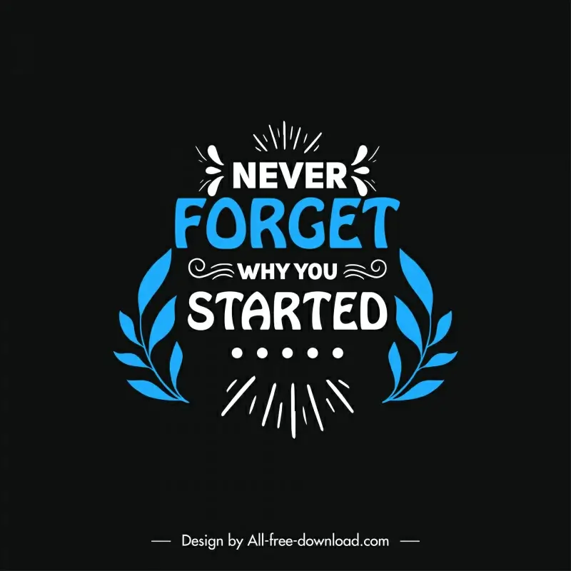 never forget why you started quotation poster typography