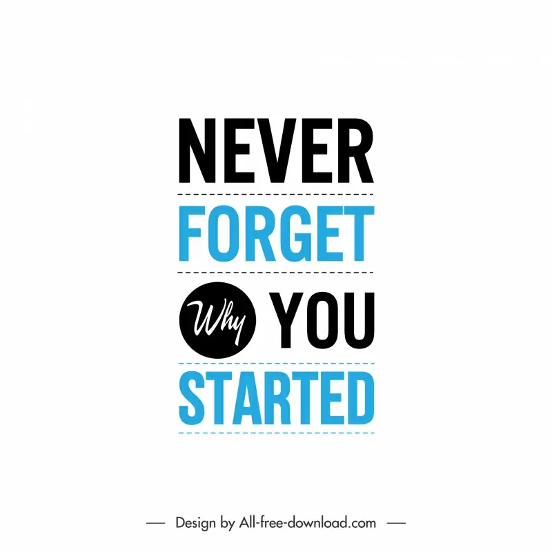 never forget why you started quotation poster typography
