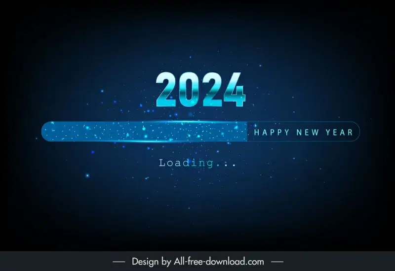 new year 2024 background template modern dark universe