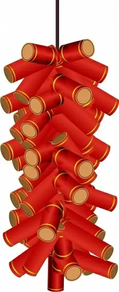 new year firecrackers vector