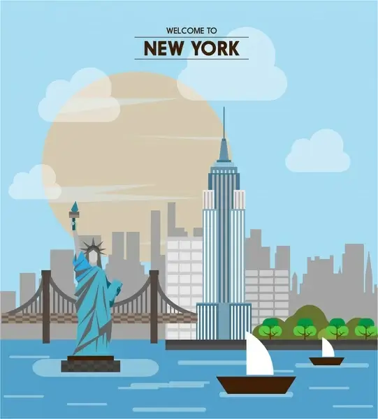 new york promotion banner famous destination design