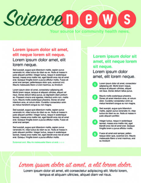 news page layout design vector
