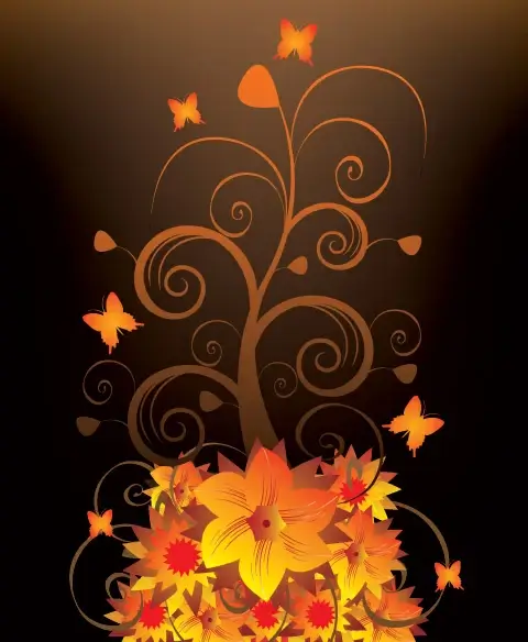night blooming vector graphic