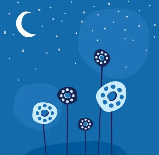 night flowers vector graphic