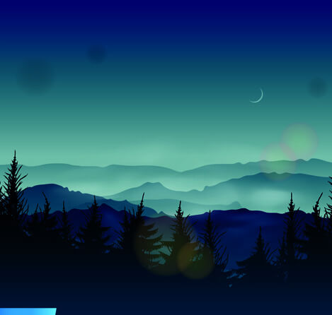 night the moon elements vector