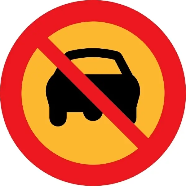No Cars Sign clip art 