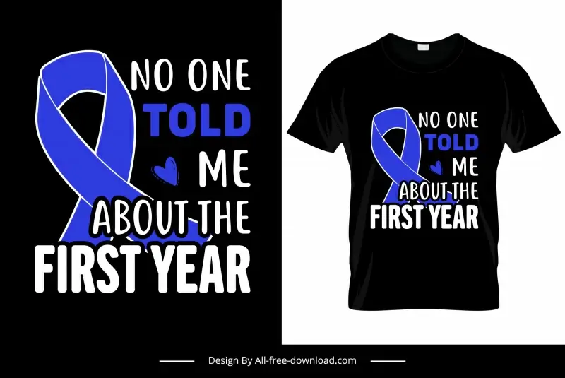 no one told me about the first year colorectal quotation tshirt template elegant contrast design cancer symbol sketch
