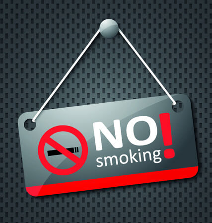 no smoking warning elements vector set