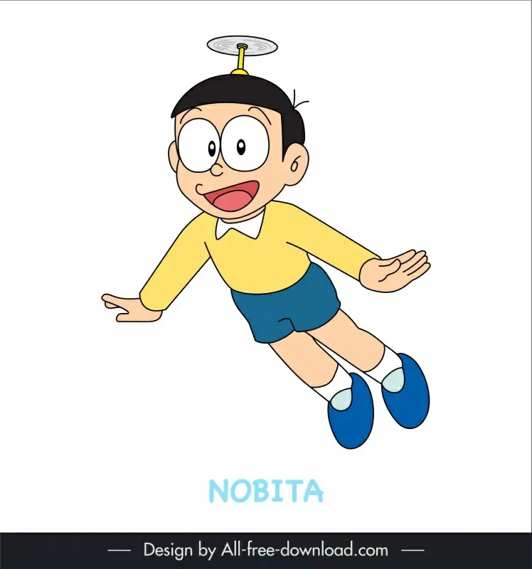 Nobita character icon flying gesture sketch cute handdrawn cartoon Vectors  graphic art designs in editable .ai .eps .svg .cdr format free and easy  download unlimit id:6925598