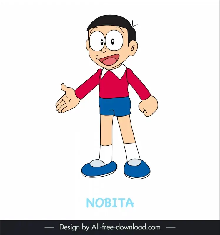 Nobita character icon standing gesture cute cartoon sketch Vectors graphic  art designs in editable .ai .eps .svg .cdr format free and easy download  unlimit id:6925600