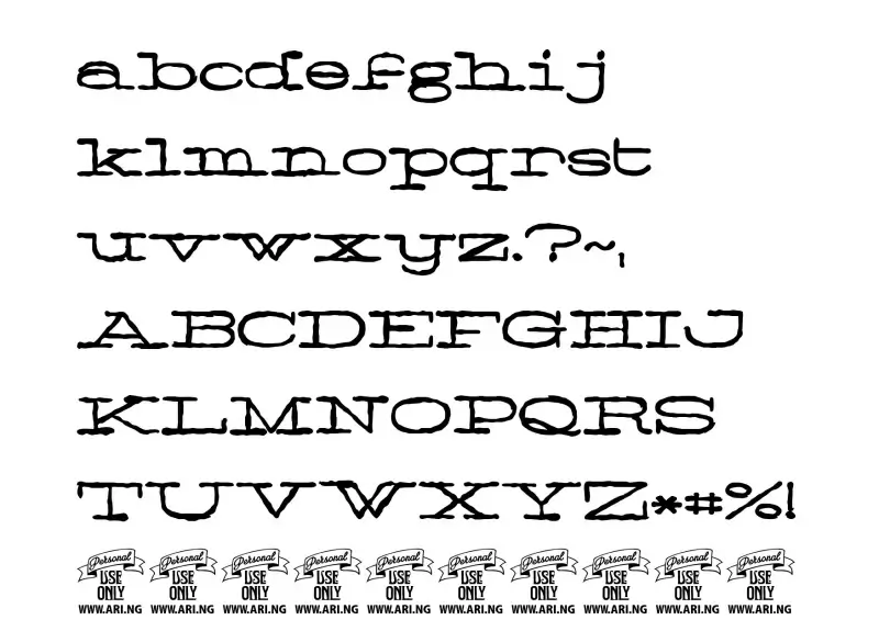 Veteran Typewriter Font in truetype .ttf opentype .otf format free and