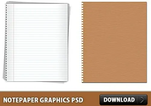 Notepaper Graphics Free PSD file