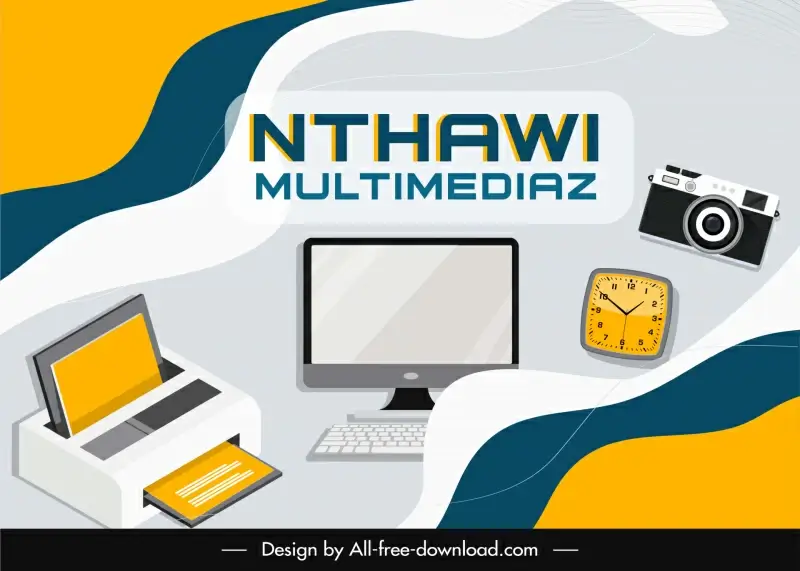 nthawi multimediaz backdrop template modern devices curves sketch