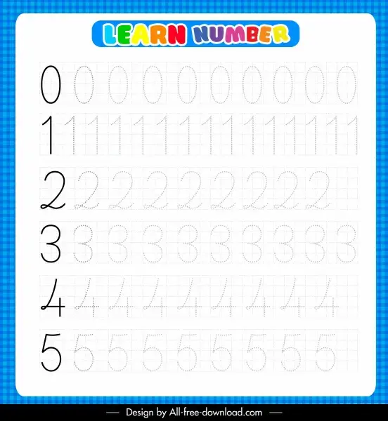 number studying education template modern colored bright decor