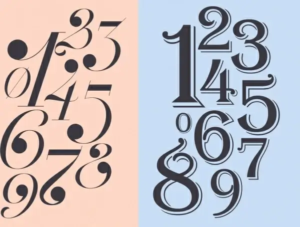 numbers background italic bold design