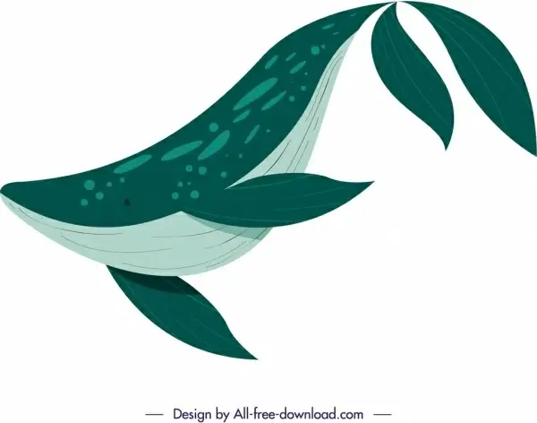 ocean creature background whale icon green design