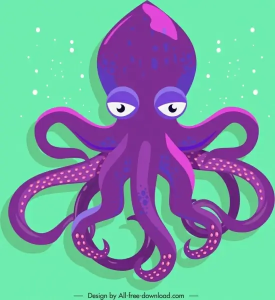 octopus animal painting violet cartoon sketch