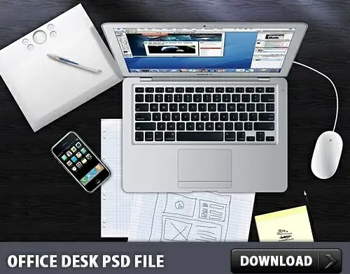 Office Desk Free PSD File