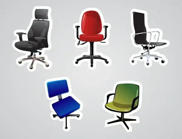office chair icon modern colored 3d design