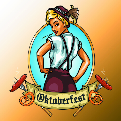 oktoberfest label vintage background