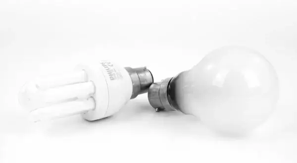 old and new light bulbs