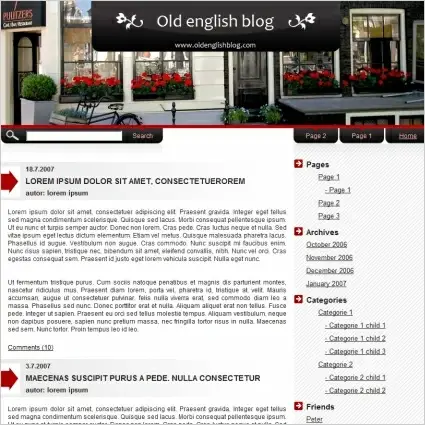 Old english blog Template