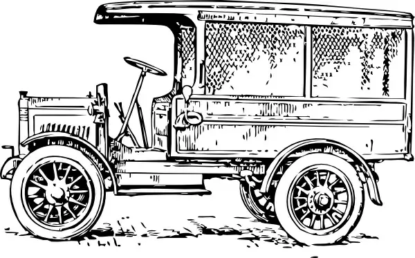 Old Medium Truck clip art 