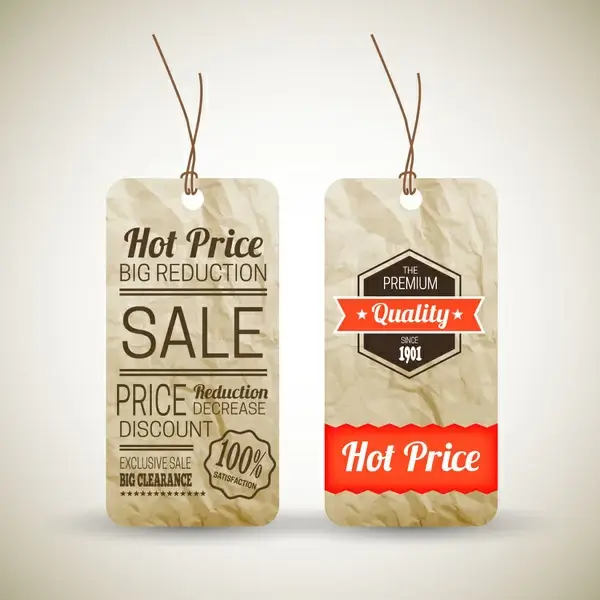 old paper price tag